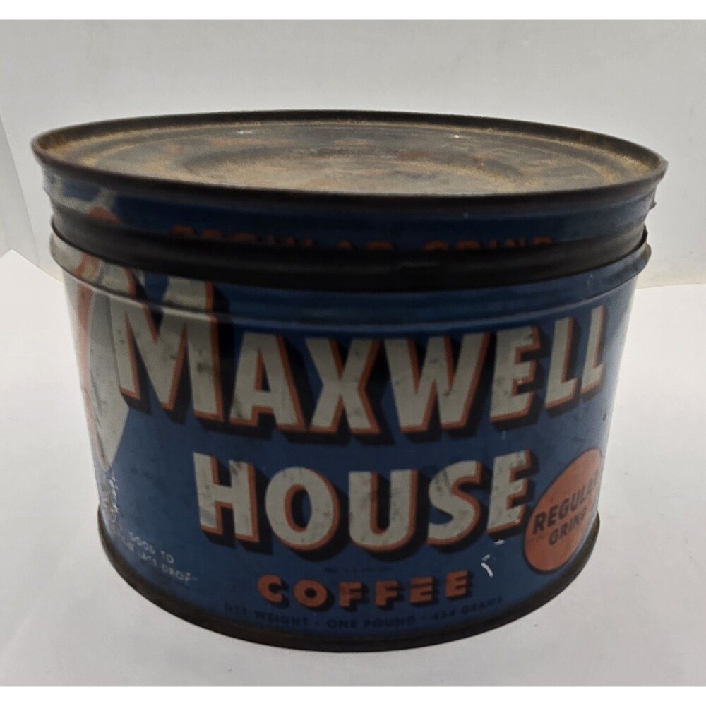 Vintage Maxwell House Coffee Tin Can 1 lb.
